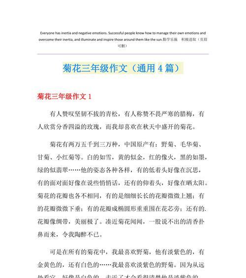 菊花有关的片段300字怎么写简单