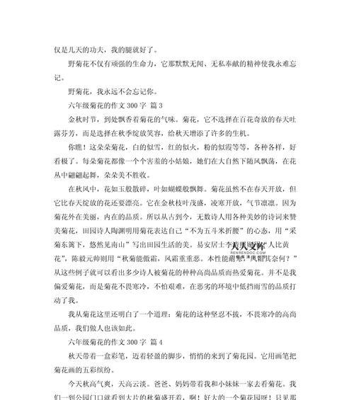 我最爱的菊花优秀作文300字怎么写
