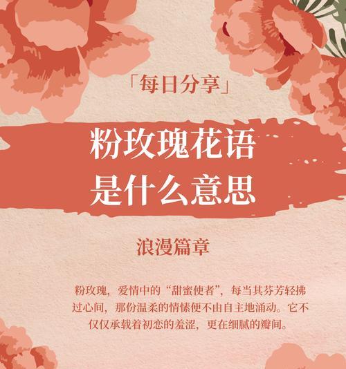 粉玫瑰一句花语代表什么？